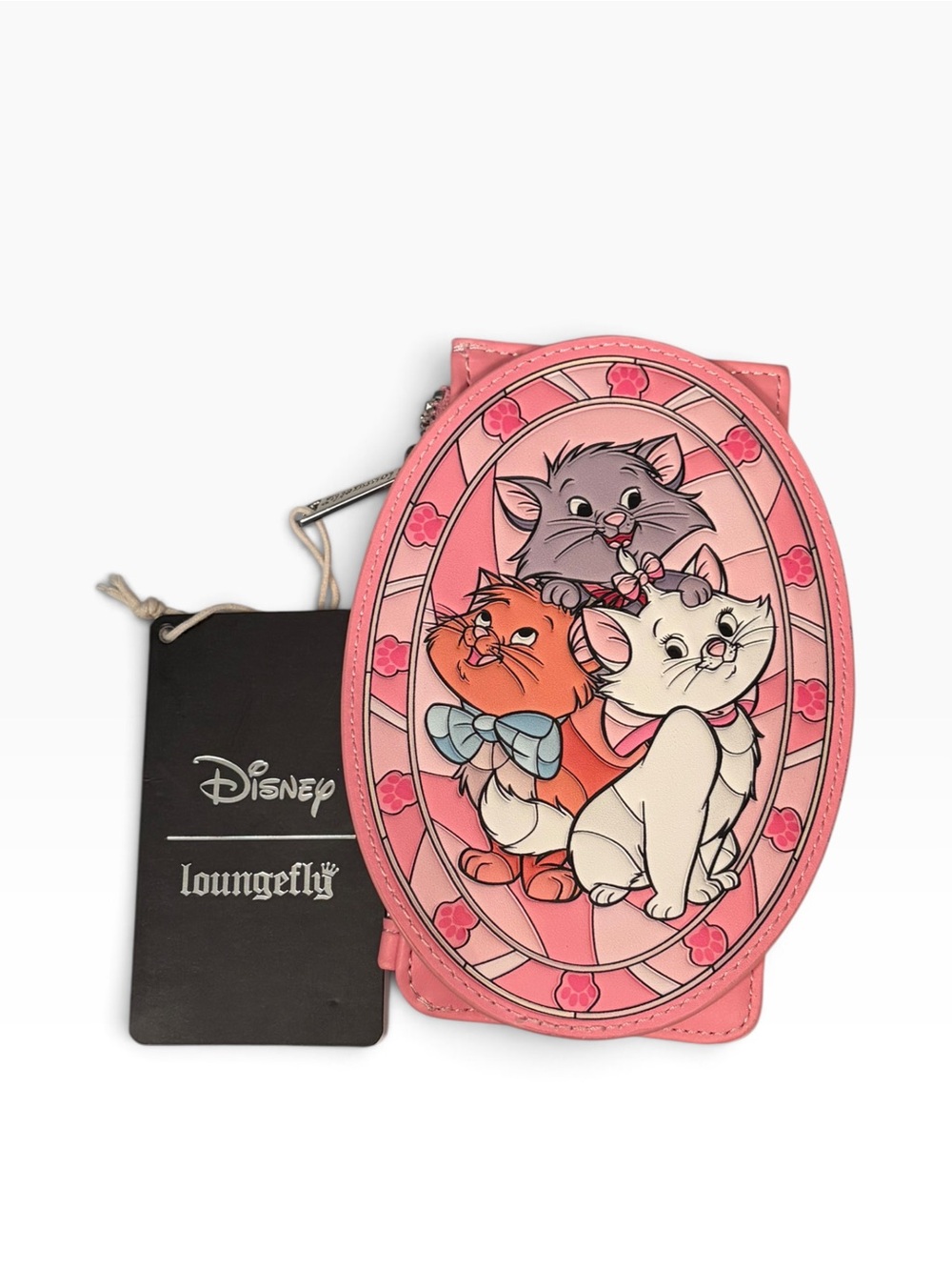 Loungefly Pink Aristocats Trio Stained Glass Card Holder Case Marie Toulouse